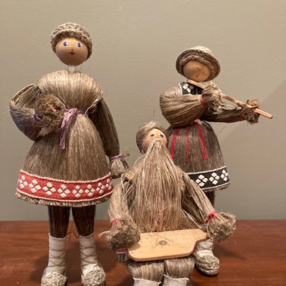 Vintage Handmade Russian Straw Dolls - $30